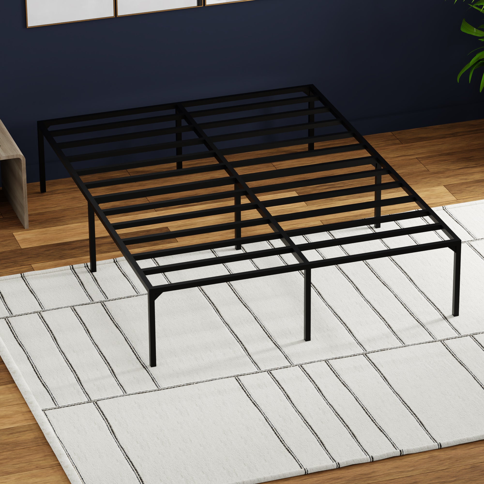 Metal Mattress Foundation with Removable Cover - BlissfulNights.com